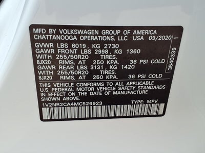 2021 Volkswagen Atlas 3.6L V6 SE w/Technology R-Line